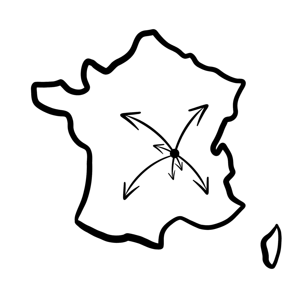 Carte de France des emplacements où TILA intervient